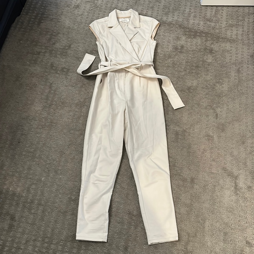 Anthropology Eliza white jumpsuit